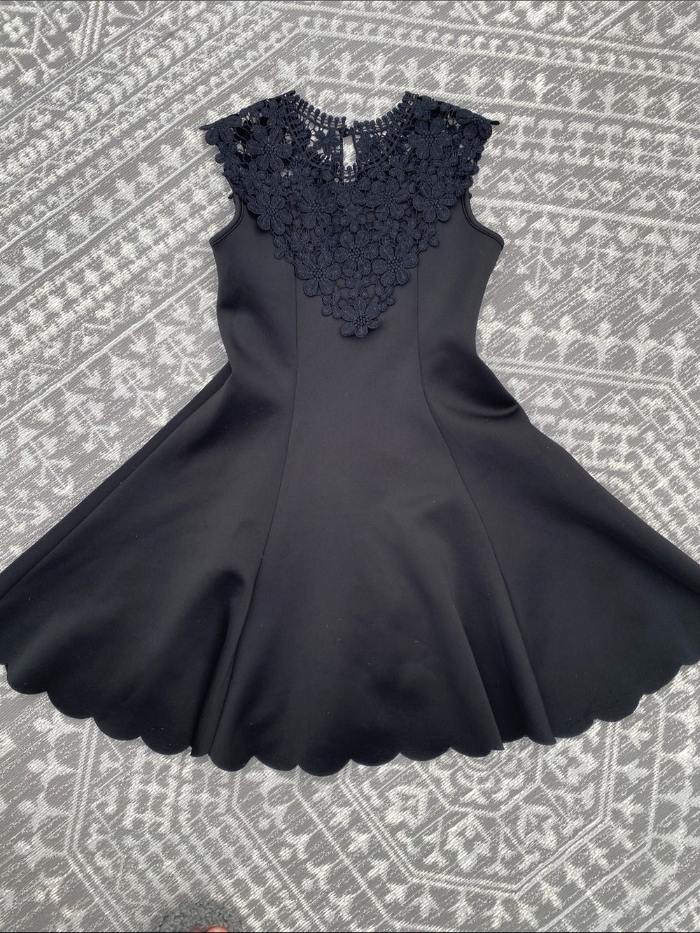 Black lace detail dress